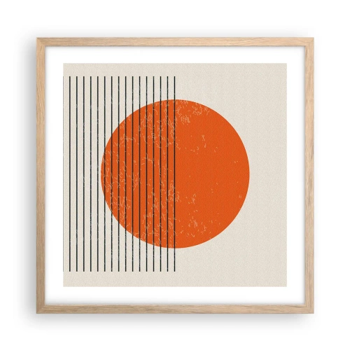 Poster în ramă de stejar deschis - Întotdeauna soarele - 50x50 cm