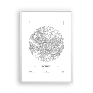 Poster în ramă albă - Anatomia Florenței - 50x70 cm