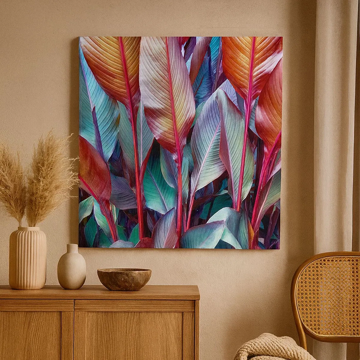 Tablou pe pânză - Tufiș colorat - 30x30 cm