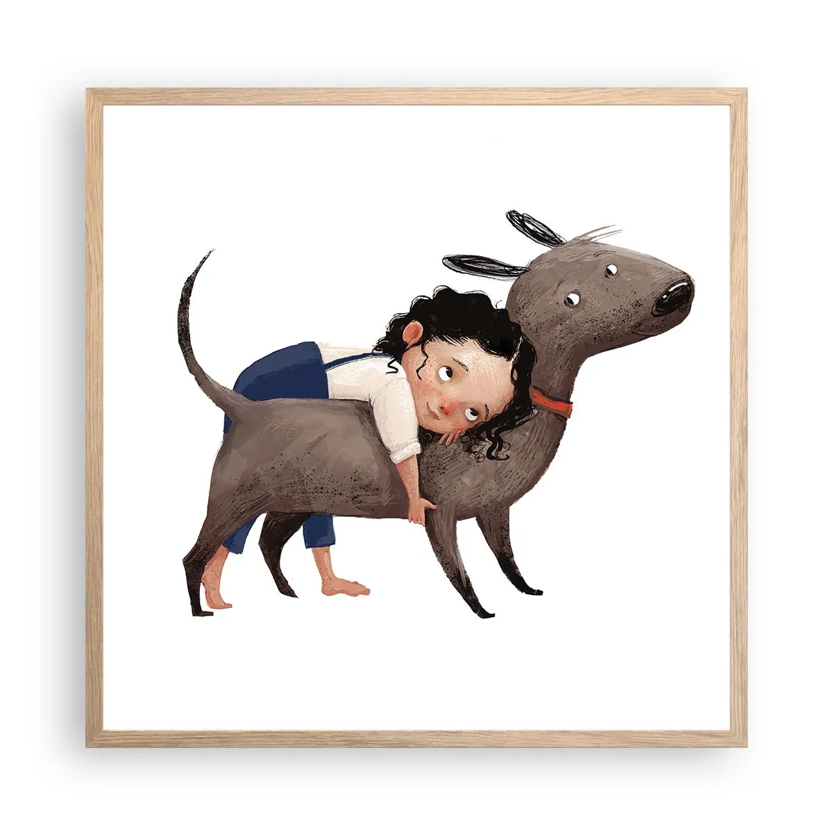 Poster în ramă de stejar deschis - Cei mai buni prieteni - 60x60 cm