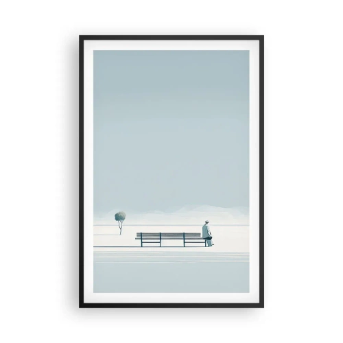 Poster în ramă neagră - Da, aștept. - 61x91 cm