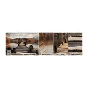 Mostră tapet Premium Sand - Peisaj în tăcere - Peisaj, Pod, Lac - 100x30 cm