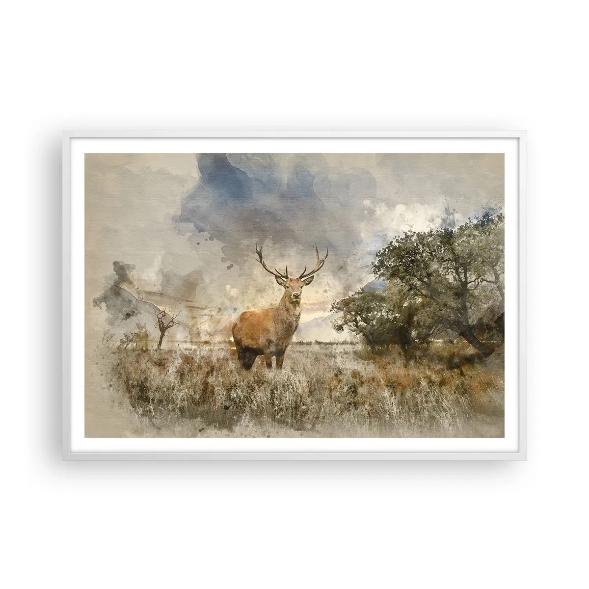 Poster în ramă albă - Demnitate - putere - măreție - 100x70 cm