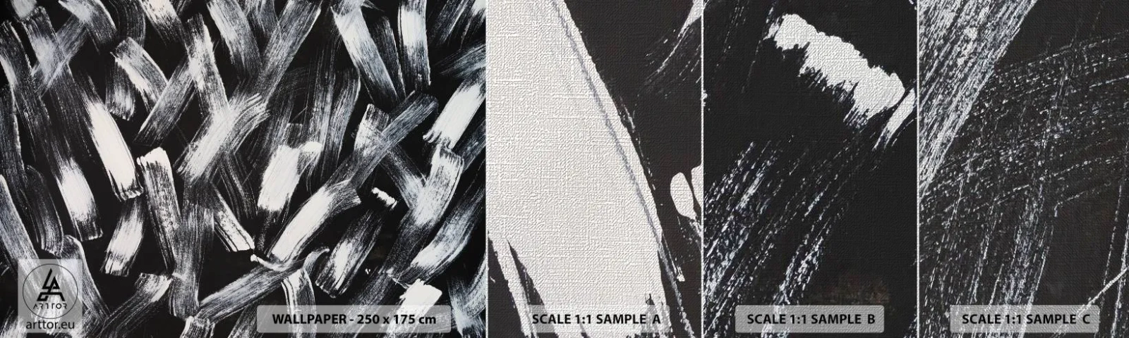 Mostră tapet Premium Canvas - Abstracție în spirit industrial - Bucată, Modern, Periajul - 100x30 cm