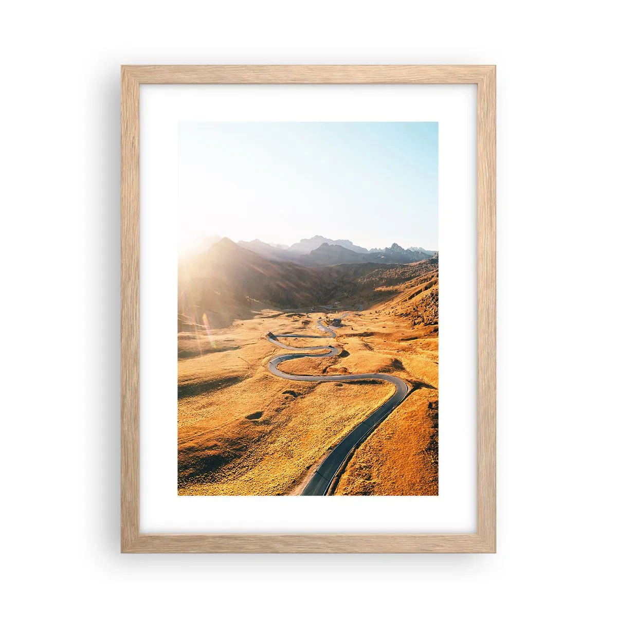 Poster în ramă de stejar deschis - Într-o vale de aur - 30x40 cm