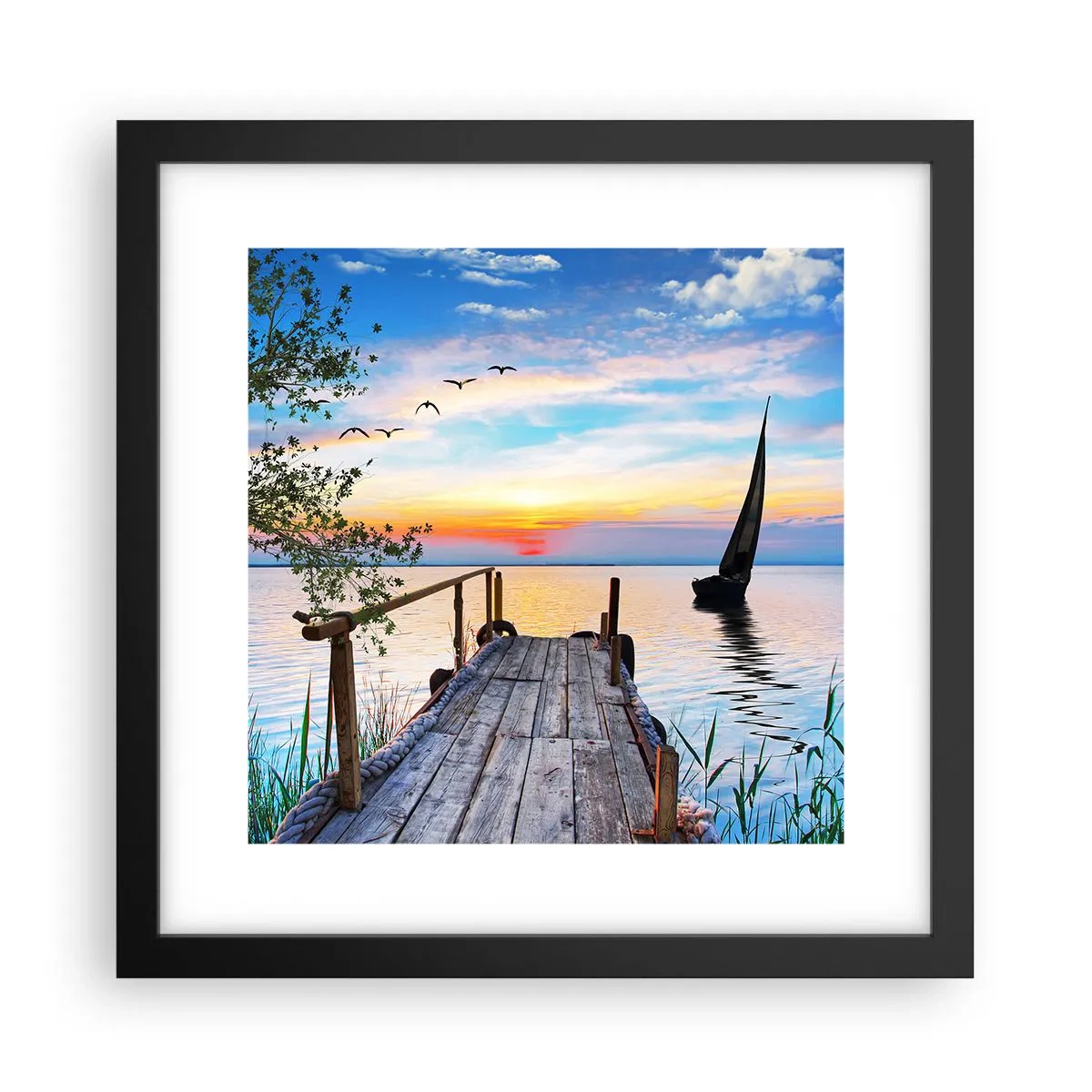 Poster în ramă neagră - Bună seara - 30x30 cm