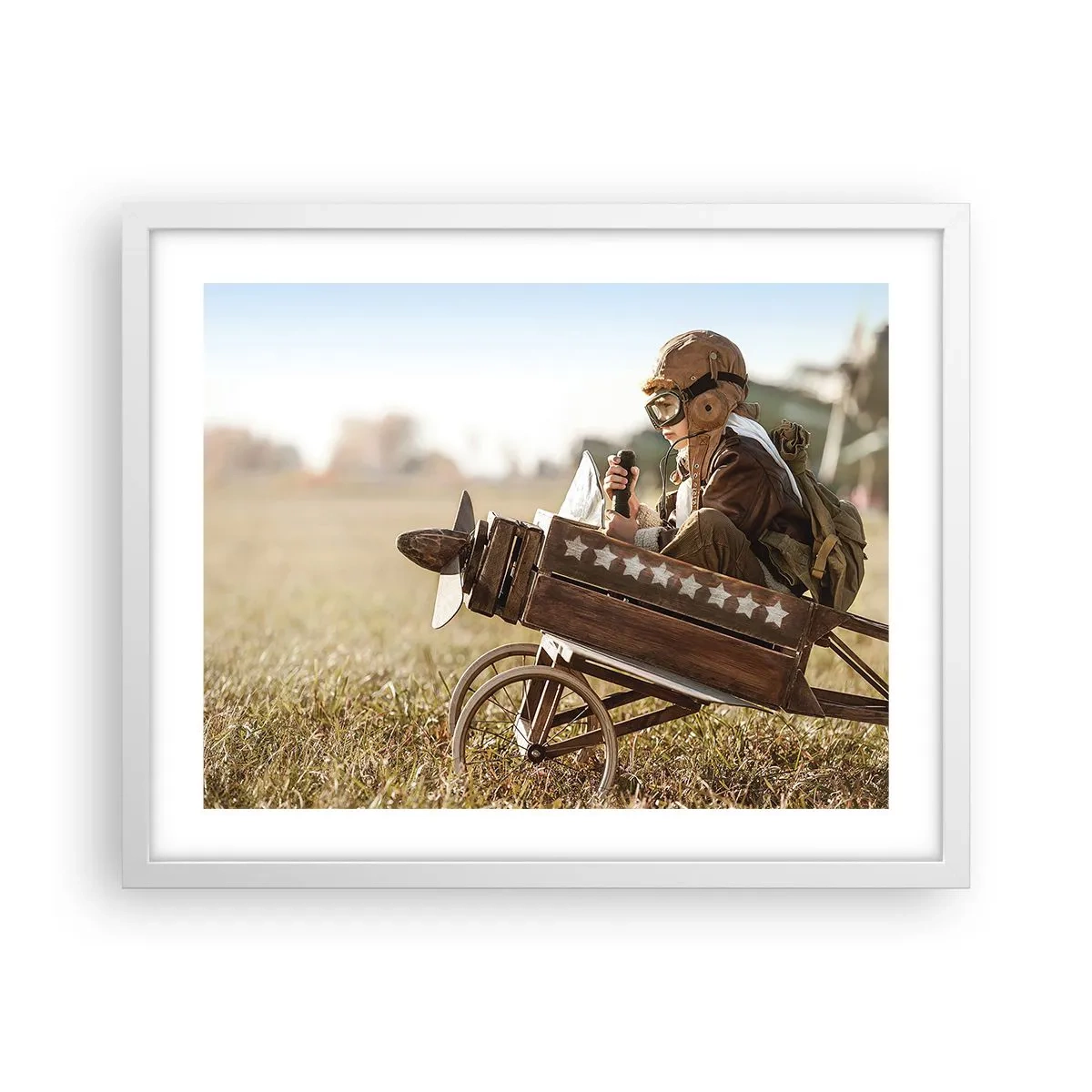 Poster în ramă albă - Porniți spre vis - 50x40 cm