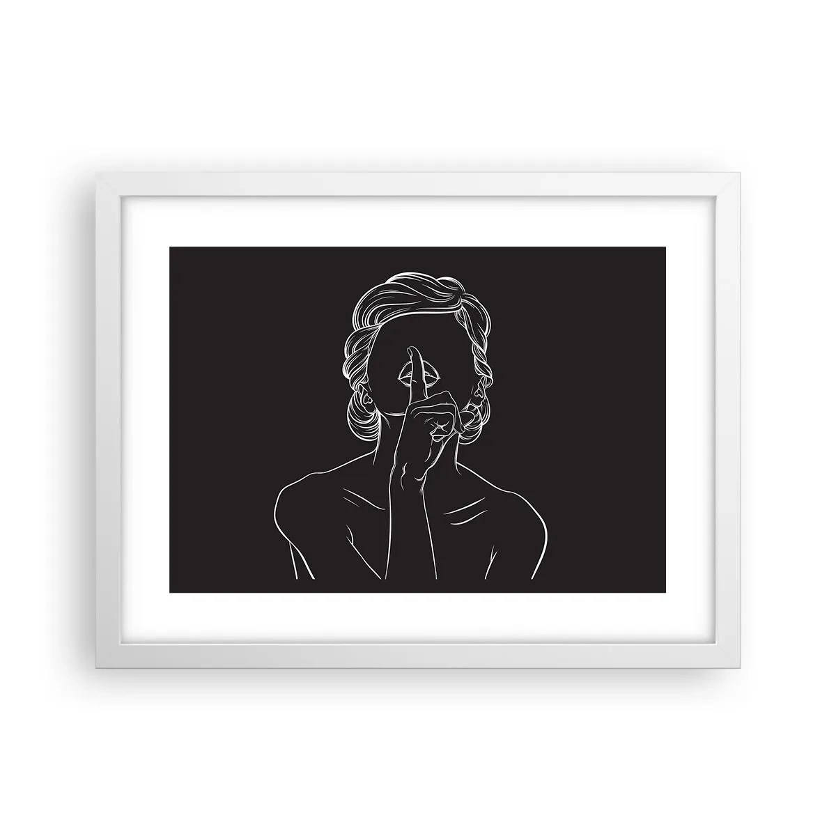 Poster în ramă albă - Frumusețea înflorește în tăcere - 40x30 cm