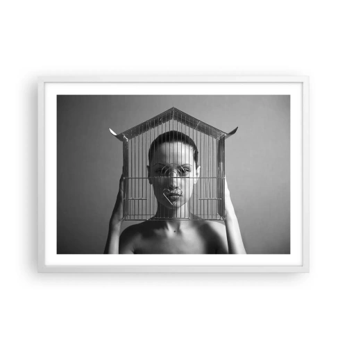 Poster în ramă albă - Un portret oarecum suprarealist - 70x50 cm