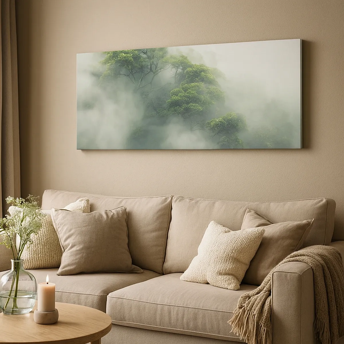 Tablou pe pânză - Înfășurate în ceață - 30x30 cm