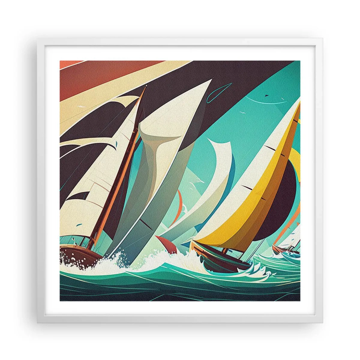 Poster în ramă albă - Voinici și învingători - 60x60 cm