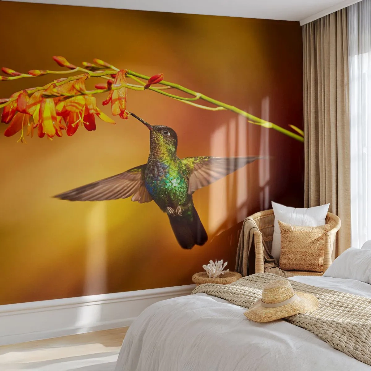Tapet Autoadeziv Deluxe Sticker - Mesagerul mayaș al luminii - Pasărea Colibri, Pasăre, Natură - 250x175 cm