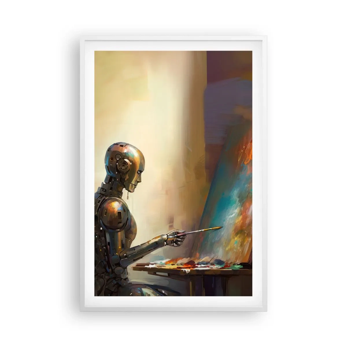 Poster în ramă albă - Arta viitorului - 61x91 cm