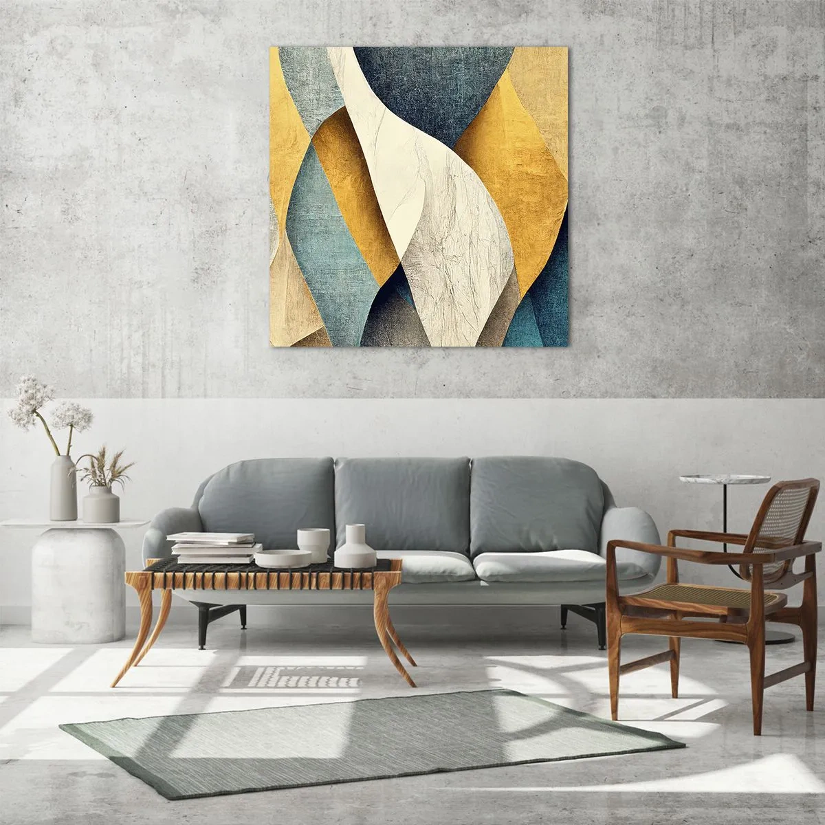 Tablou pe sticlă - Ritm și ondulare - 60x60 cm