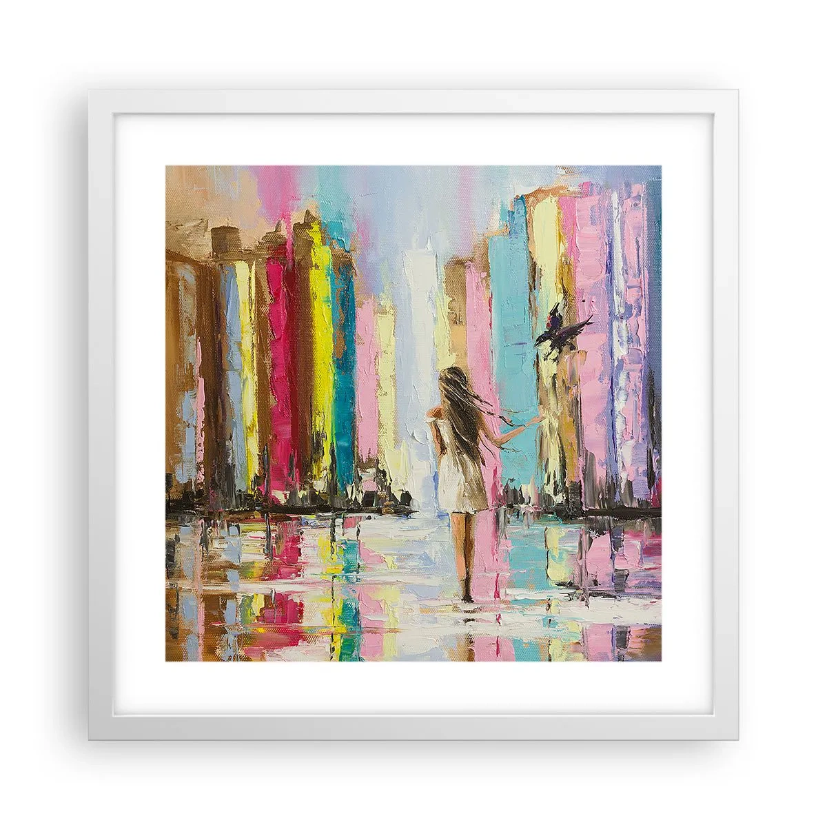 Poster în ramă albă - Urmați-mă - 40x40 cm