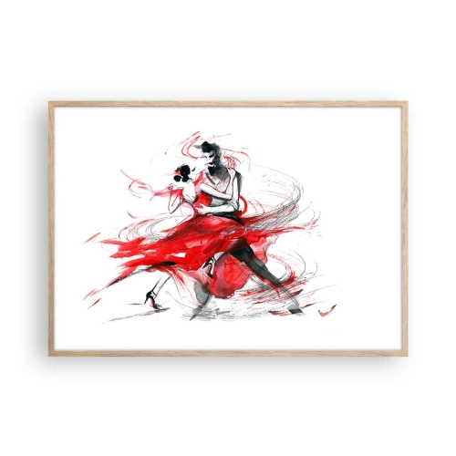 Poster în ramă de stejar deschis - Tango - ritmul pasiunii - 100x70 cm