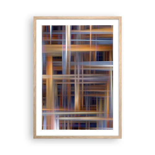 Poster în ramă de stejar deschis - Țesut din lumină - 50x70 cm
