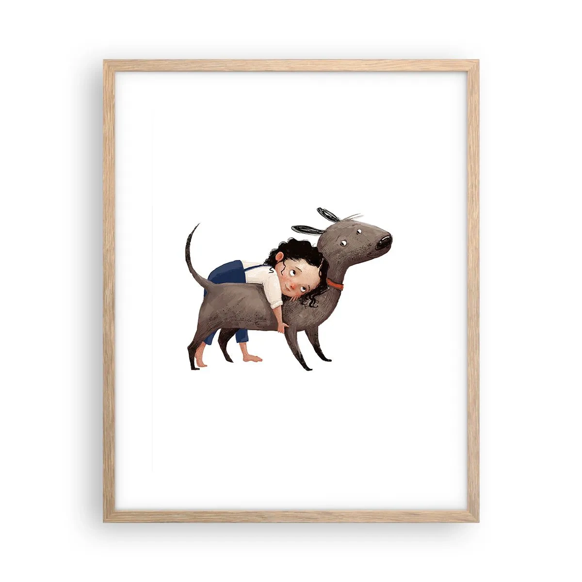 Poster în ramă de stejar deschis - Cei mai buni prieteni - 40x50 cm