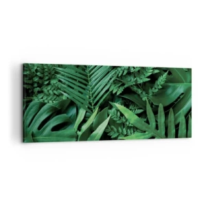 Tablou pe pânză - Înfășurate în verde - 100x40 cm