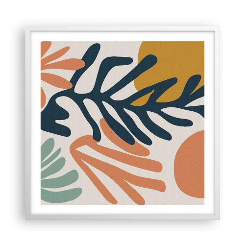 Poster în ramă albă - Mări de corali - 60x60 cm