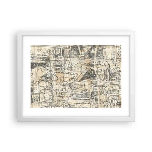 Poster în ramă albă - Așteaptă să fie descifrat - 40x30 cm