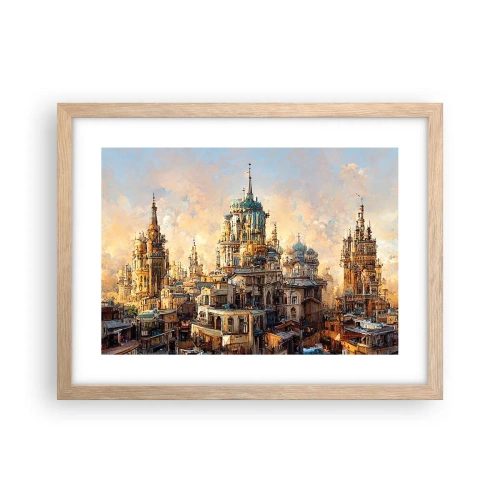 Poster în ramă de stejar deschis - Orașul tuturor orașelor - 40x30 cm