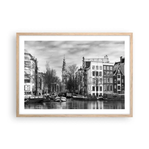 Poster în ramă de stejar deschis - Amsterdam vibes - 70x50 cm