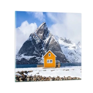 Tablou pe sticlă - Vacanță scandinavă - 50x50 cm