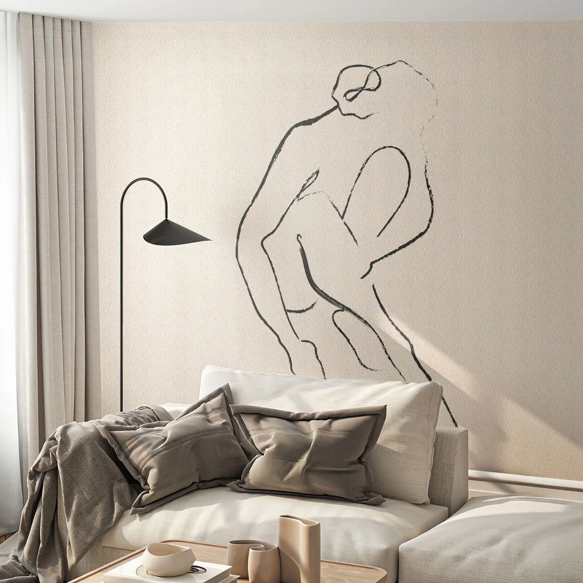 Tapet Premium Canvas - Schiță intimă - Minimalism, act, Femeie - 250x175 cm