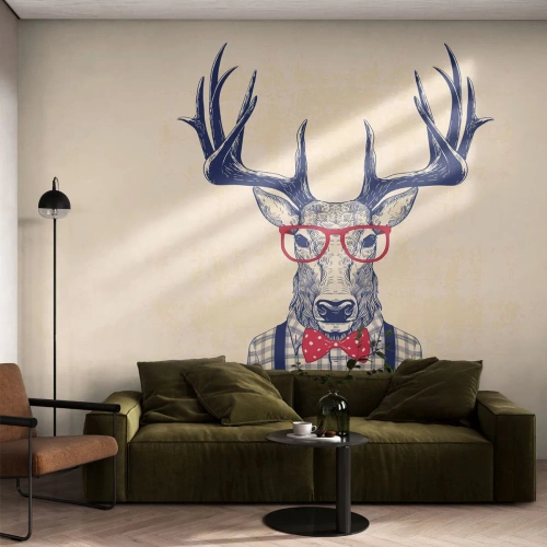 Tapet Standard Eco - O extravaganță jucăușă - Abstracția, Cerb, Hipster - 200x140 cm