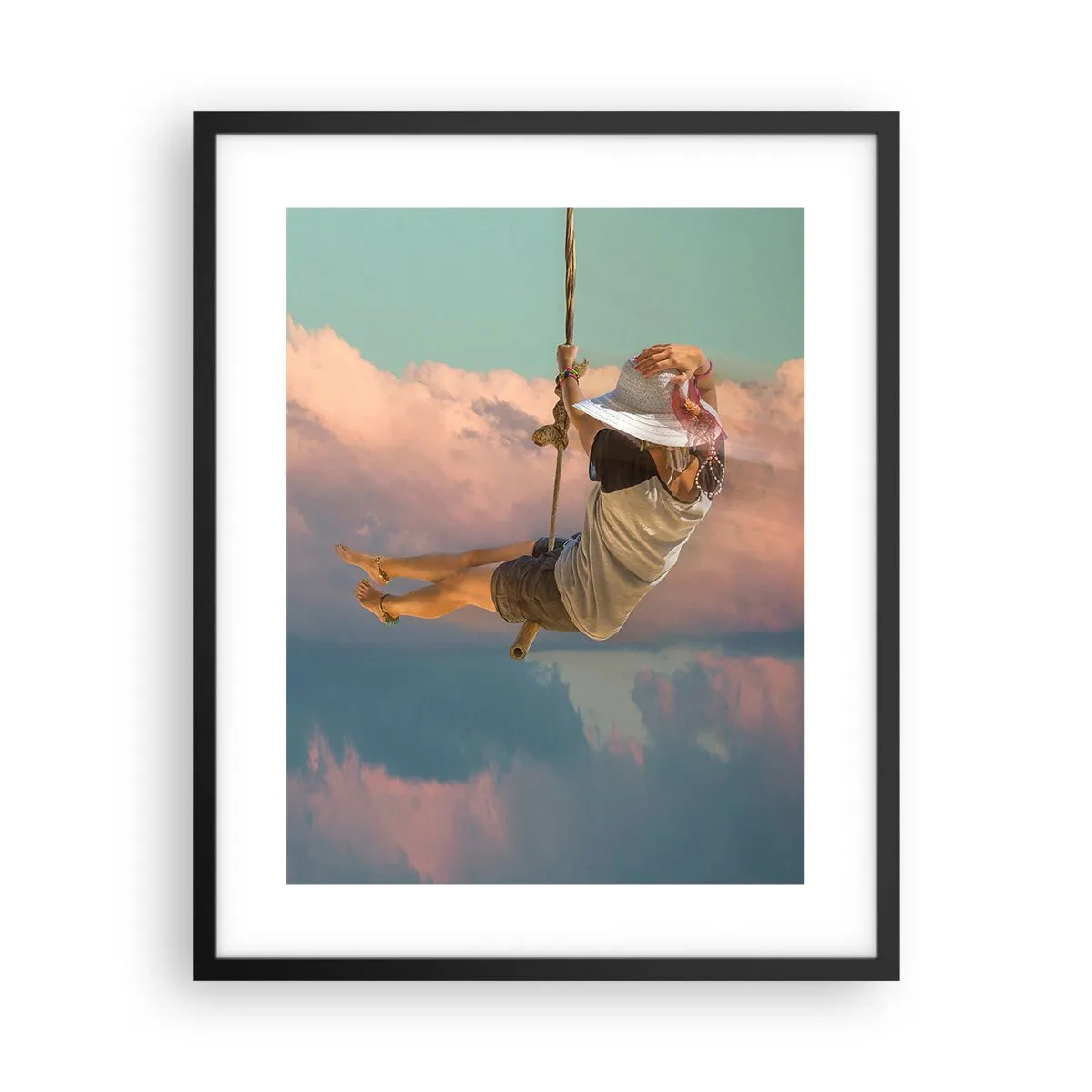 Poster în ramă neagră - Distracție în nori - 40x50 cm