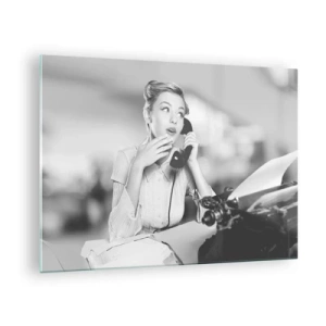 Tablou pe sticlă - Salut, sunt anii '50 aici. - 70x50cm - Bună ziua, suntem în anii '50. - Decorațiune modernă pentru perete pentru living și dormitor ARTTOR