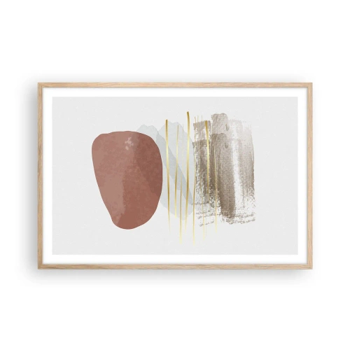 Poster în ramă de stejar deschis - Colonadă abstractă - 91x61 cm