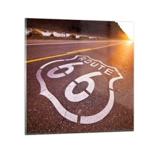Tablou pe sticlă - Celebrul Route 66 - 60x60 cm