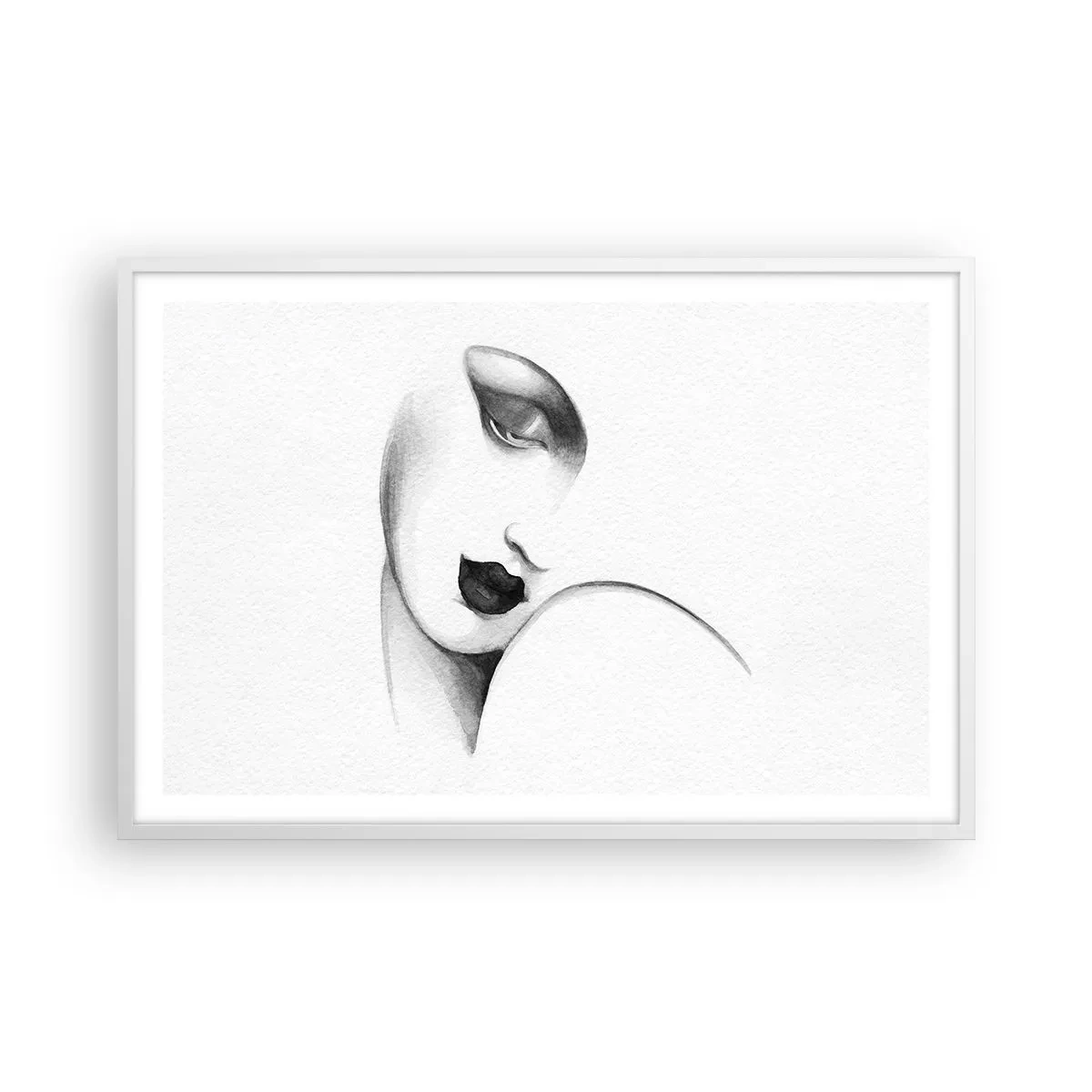 Poster în ramă albă - În stilul Lempickei - 91x61 cm