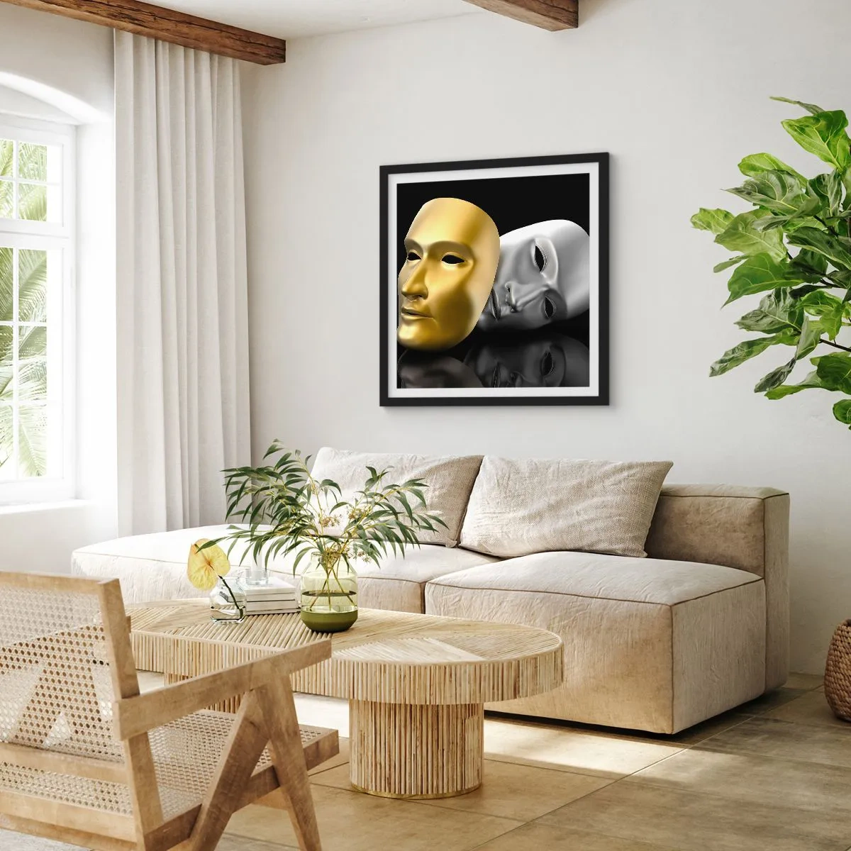 Poster în ramă neagră - Viața este teatru - 60x60 cm