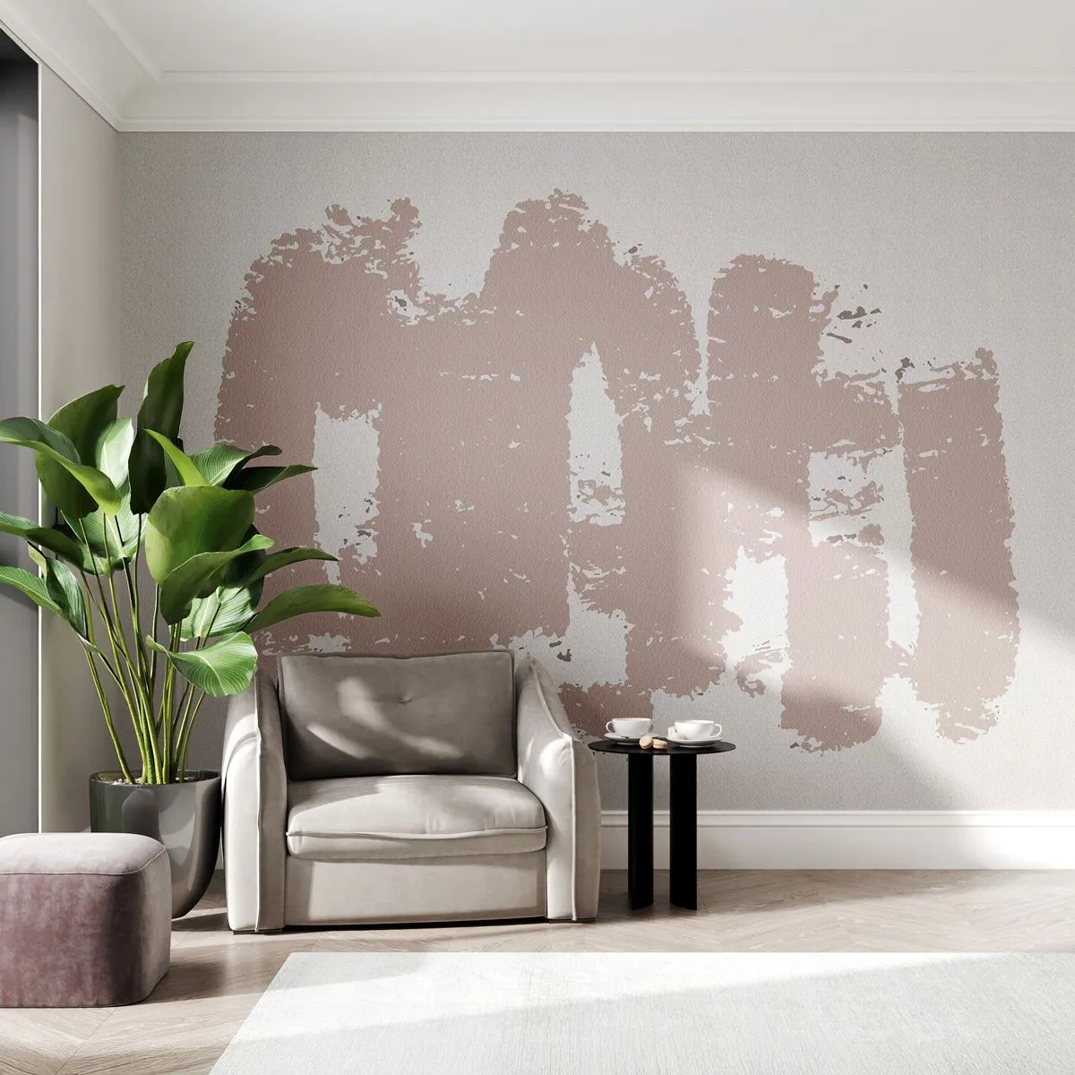 Tapet Standard Eco - Abstracție în roz moale - Abstracția, Gol, Minimalism - 400x280 cm