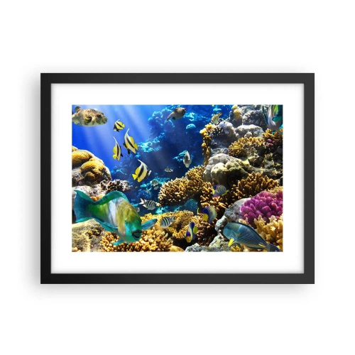 Poster în ramă neagră - Trafic intens pe traseul de vacanță - 40x30 cm