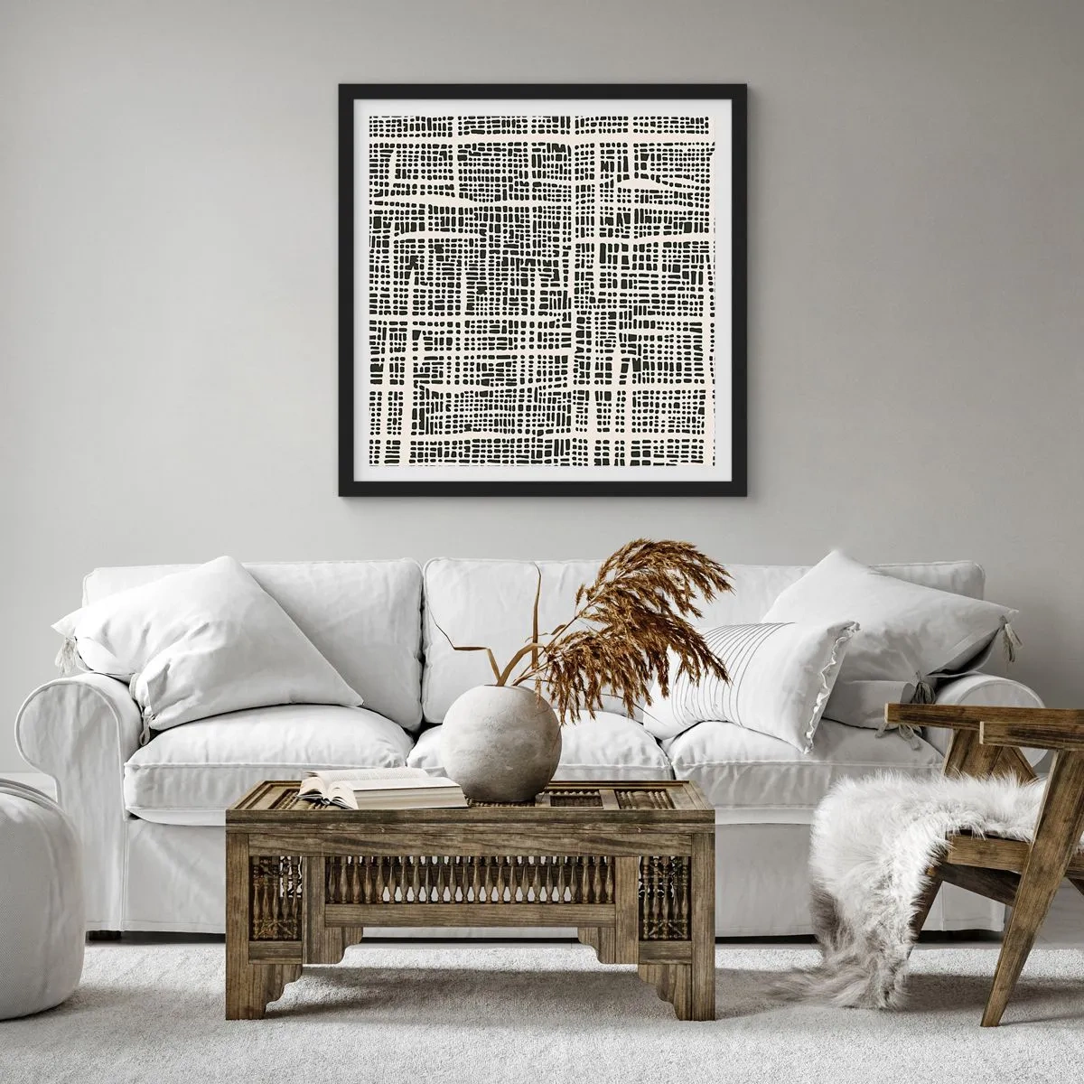 Poster în ramă neagră - O compoziție țesută - 30x30 cm