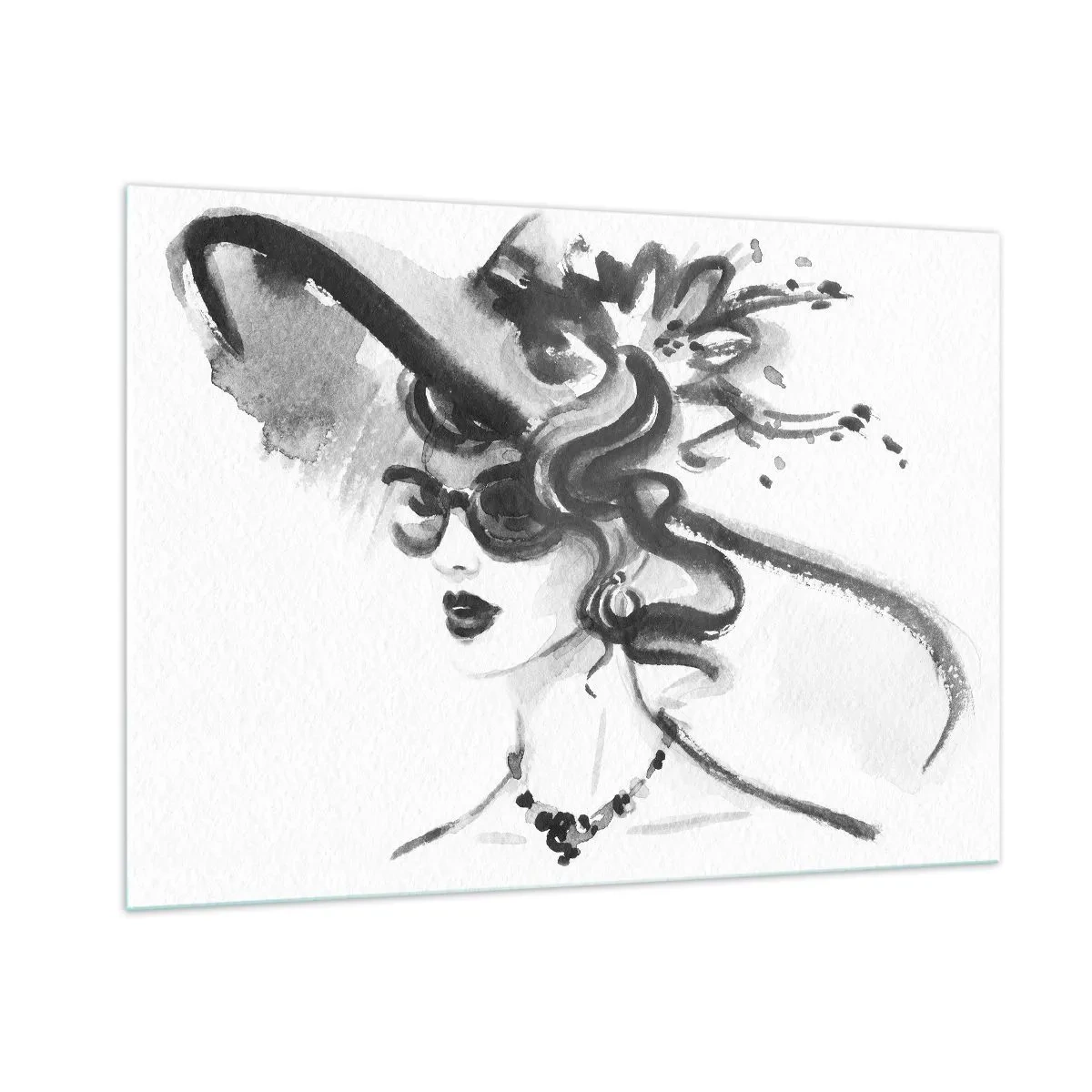 Tablou pe sticlă - Dama cu caracter - 100x70 cm