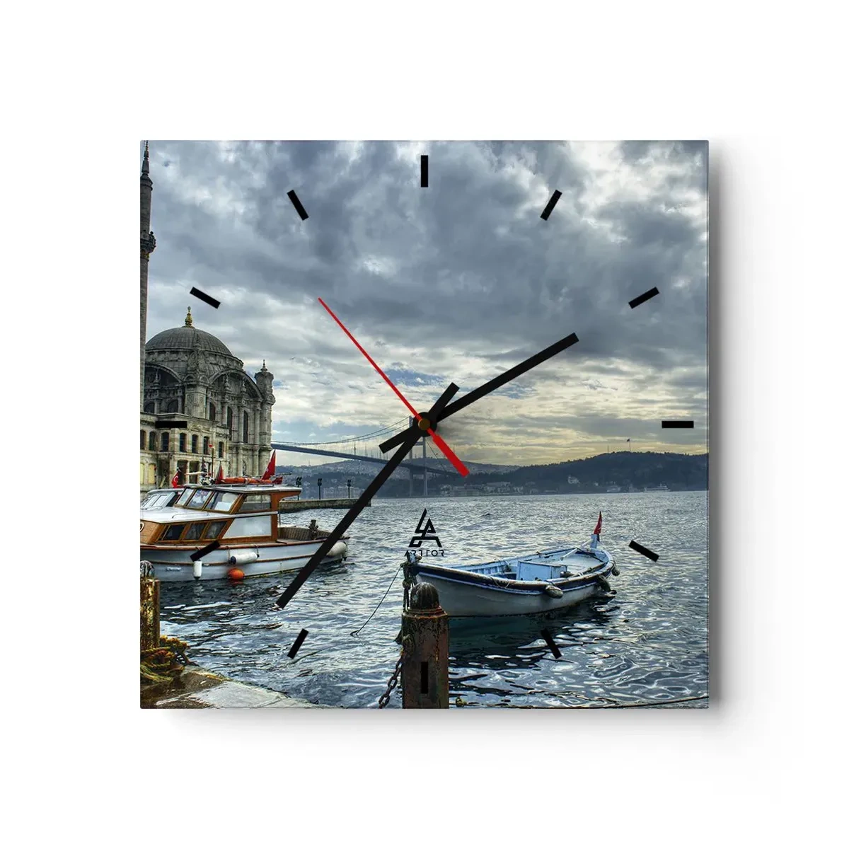 Ceas de perete - Ceas pe sticlă - La granița dintre lumi - 40x40 cm