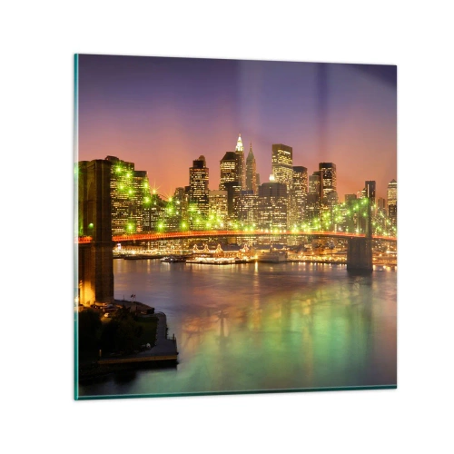 Tablou pe sticlă - Lumina nu se stinge niciodată aici - 30x30 cm