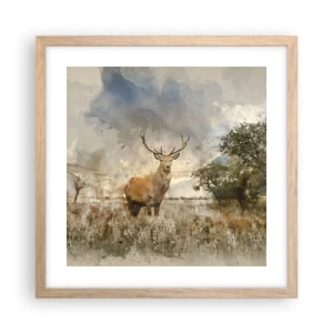 Poster în ramă de stejar deschis - Demnitate - putere - măreție - 40x40 cm