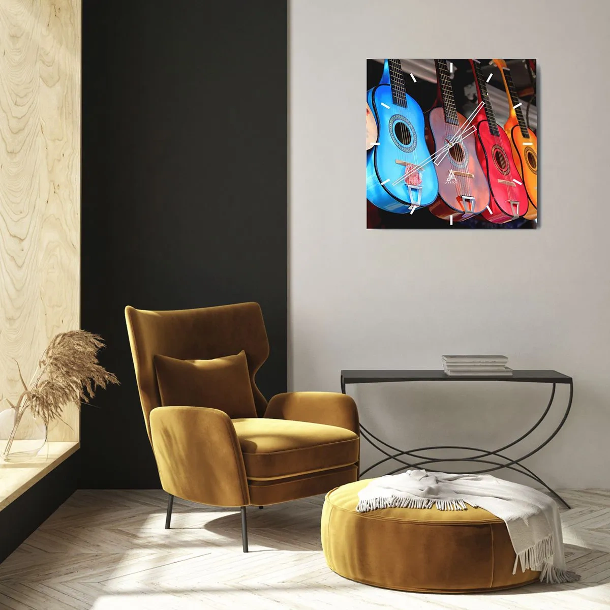 Ceas de perete - Ceas pe sticlă - Vibrații latino - 30x30 cm