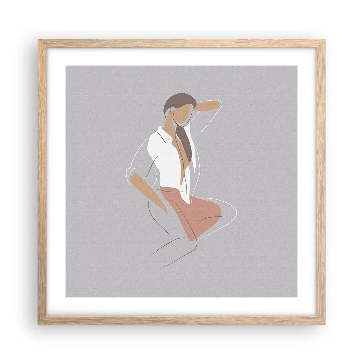 Poster în ramă de stejar deschis - Schiță de farmec - 50x50 cm