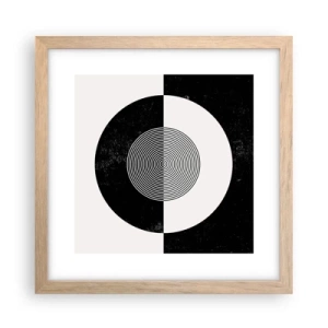 Poster în ramă de stejar deschis - Armonie în alb și negru - 30x30 cm