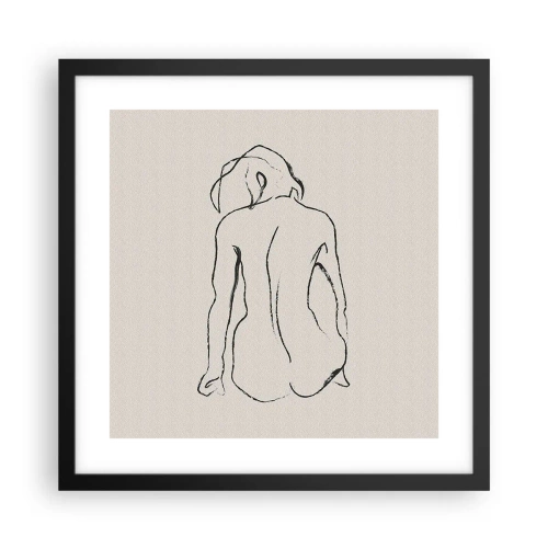 Poster în ramă neagră - Nud de fată - 40x40 cm