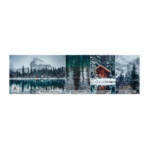 Mostră tapet autocolant Deluxe Sticker - Refugiu canadian - Peisaj, Canada, Iarnă - 100x30 cm