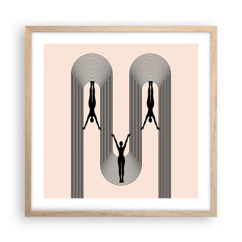 Poster în ramă de stejar deschis - Cu susul în jos - 50x50 cm