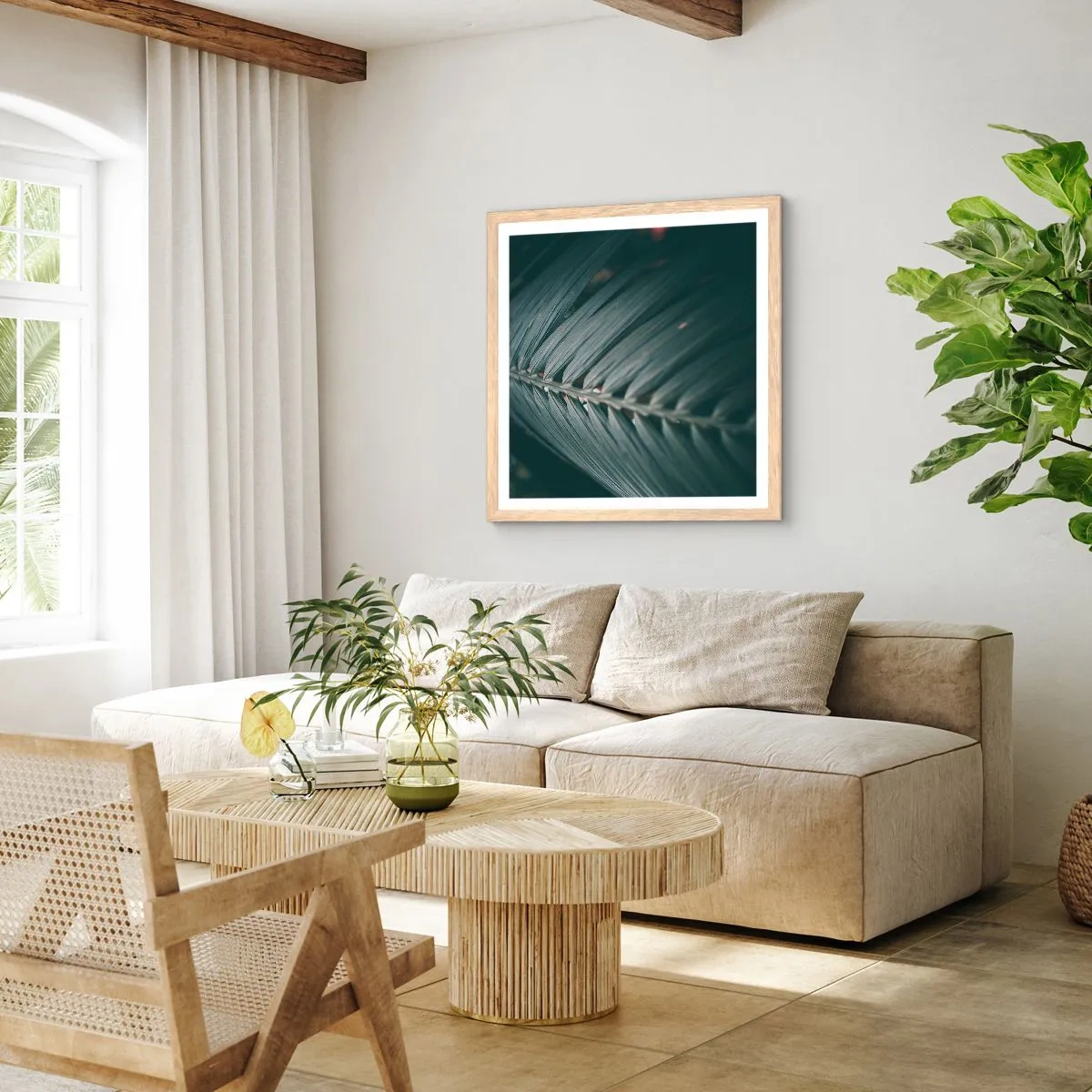 Poster în ramă de stejar deschis - Precizia naturii - 50x50 cm